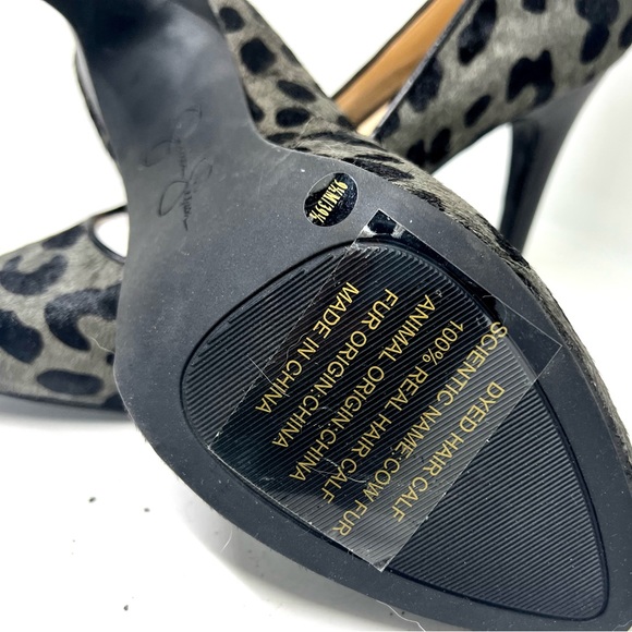 JESSICA SIMPSON💥NWOT💥Animal Print Real Hair Calf Heels Shoes Size 9.5 - Picture 6 of 8